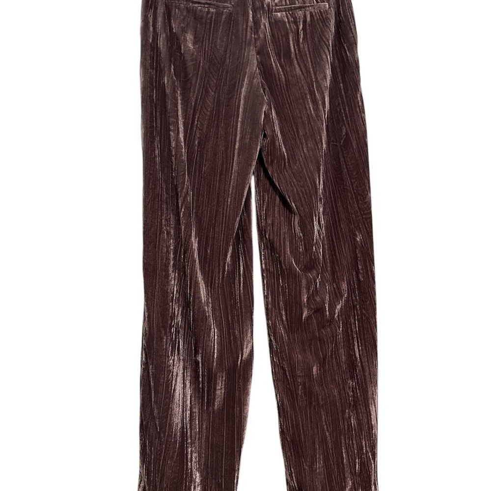 ZARA Luxurious Velvet Mauve Wide Leg Special Ocassions Pants Medium - Picture 4 of 8